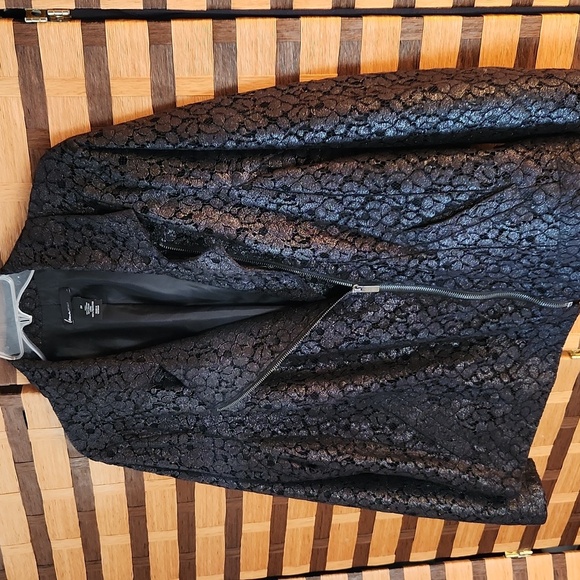 Lane bryant lace overlay zip up jacket - Picture 4 of 10